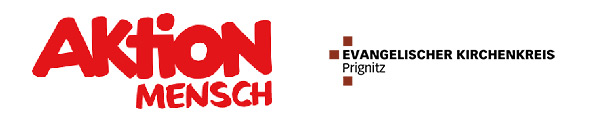 Logos der Aktion Mensch und des evangelischen Kirchenkreis Prignitz