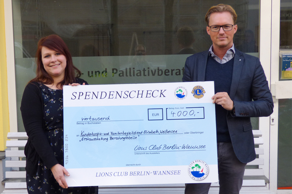 Kinderhospizdienst Elisabeth erhält Spende in Höhe von 4000 Euro