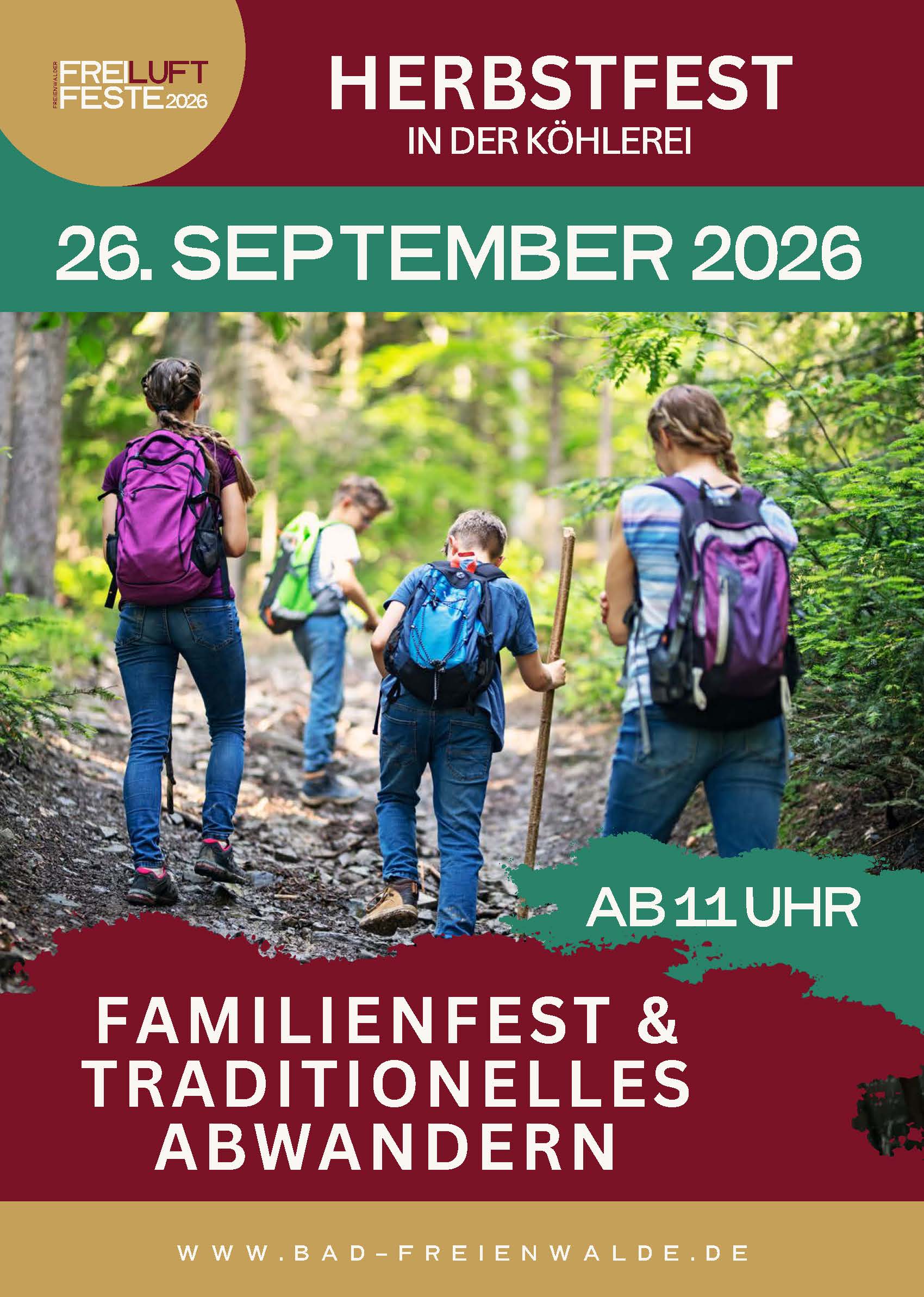 Plakat das Herbstfest der Köhlerei Bad Freienwalde am 26.09.2026.
