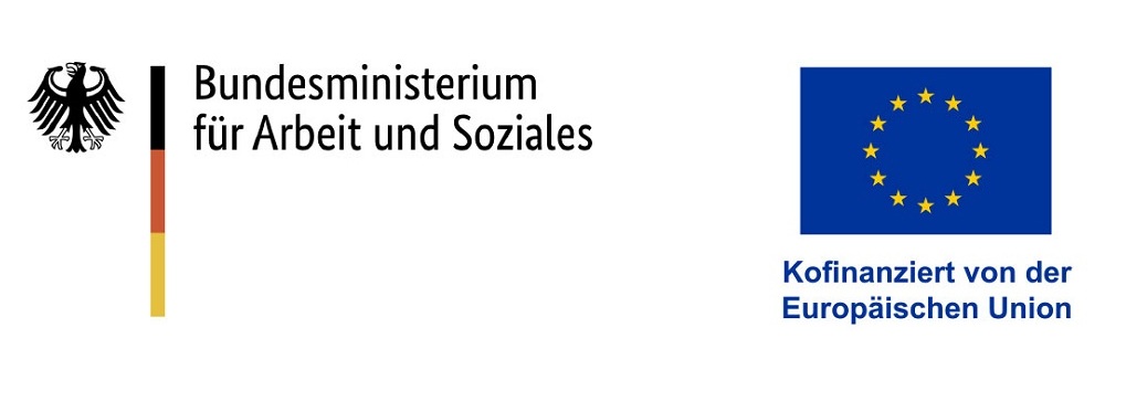 Ein Förderlogo von Bundesministerium für Arbeit und Soziales und Europäischen Union