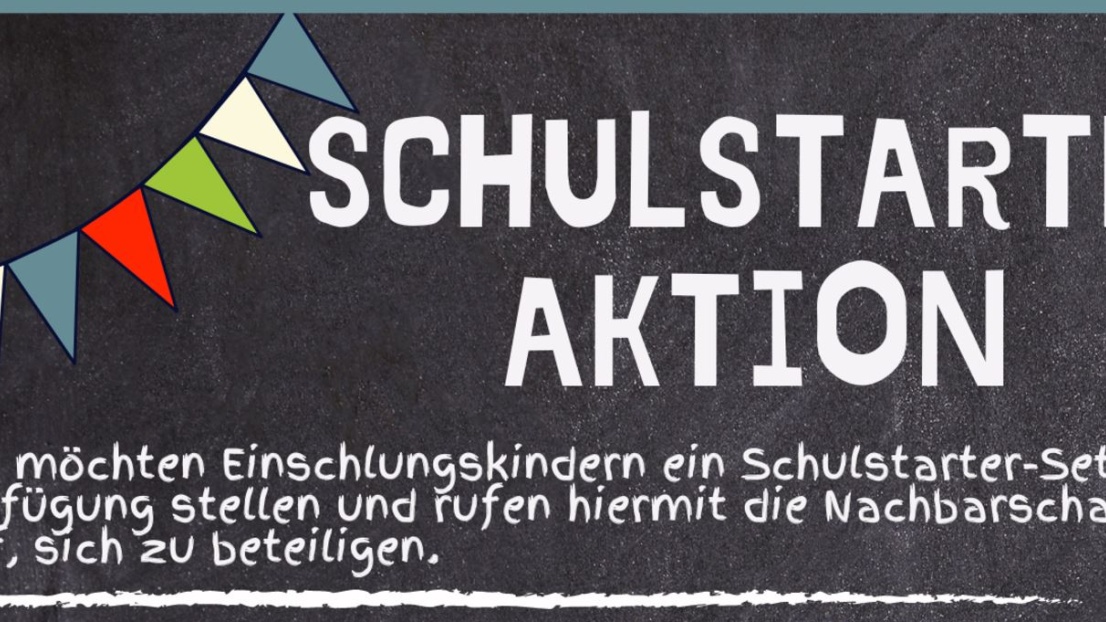 Plakat zum Aufruf zur Schulstarter-Aktion