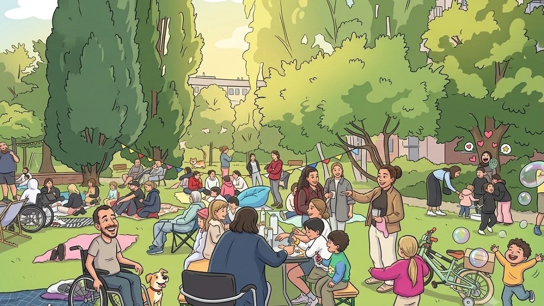 Fest im Park - mit KI überarbeitetes Foto