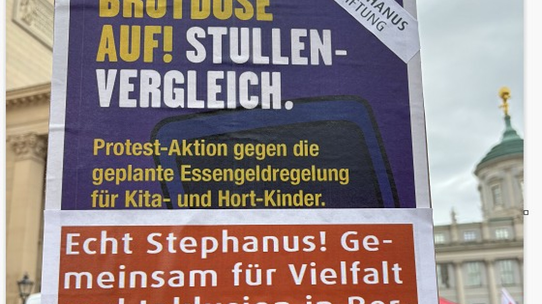 Ein Plakat von Stephanus für das Demo zur Veranschaulichung