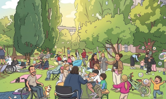 Fest im Park - mit KI überarbeitetes Foto